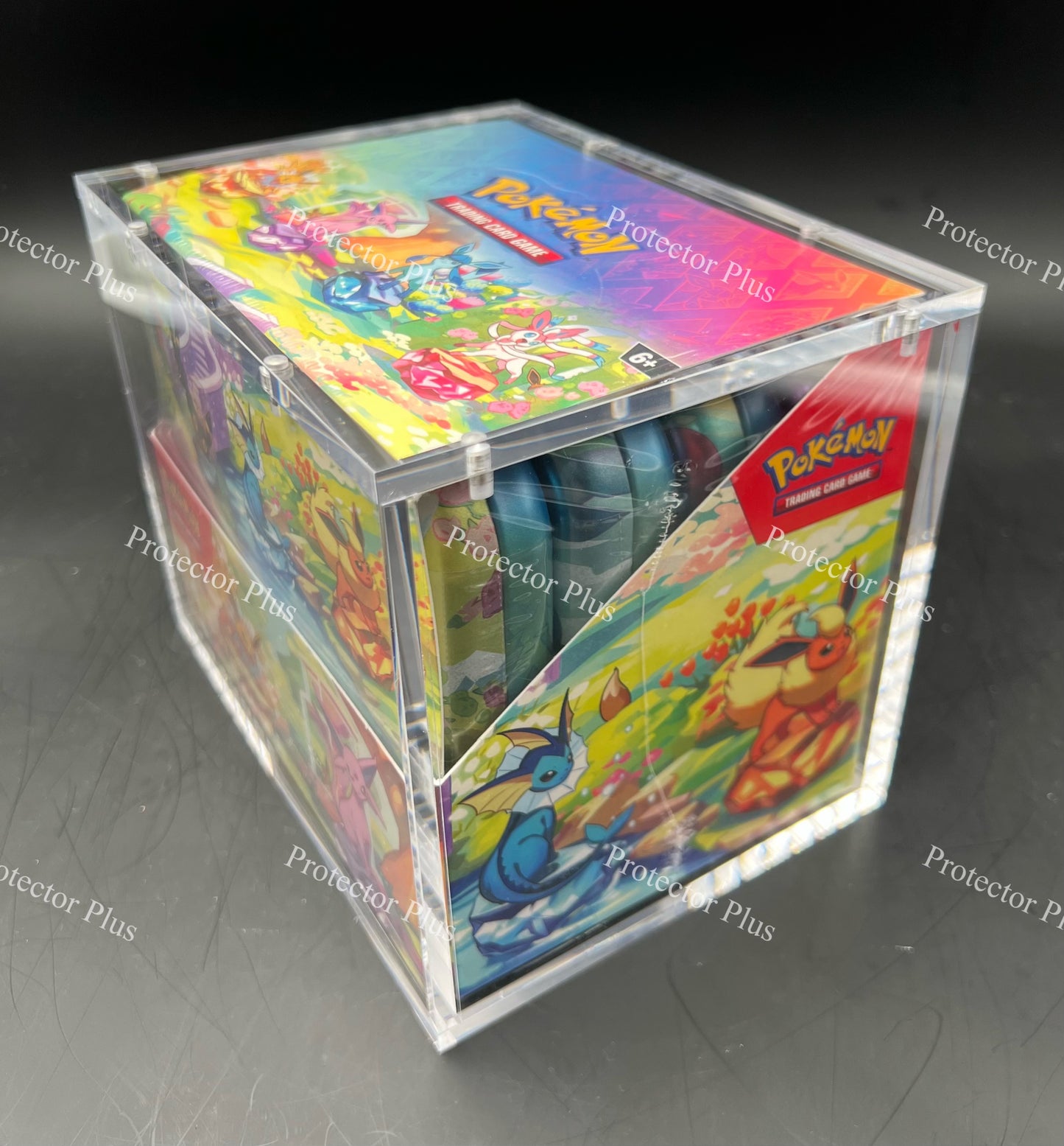 Pokémon Prismatic Mini Tins Display Acrylic Box with 8 Magnets - 6MM Thickness - Perfect Fit