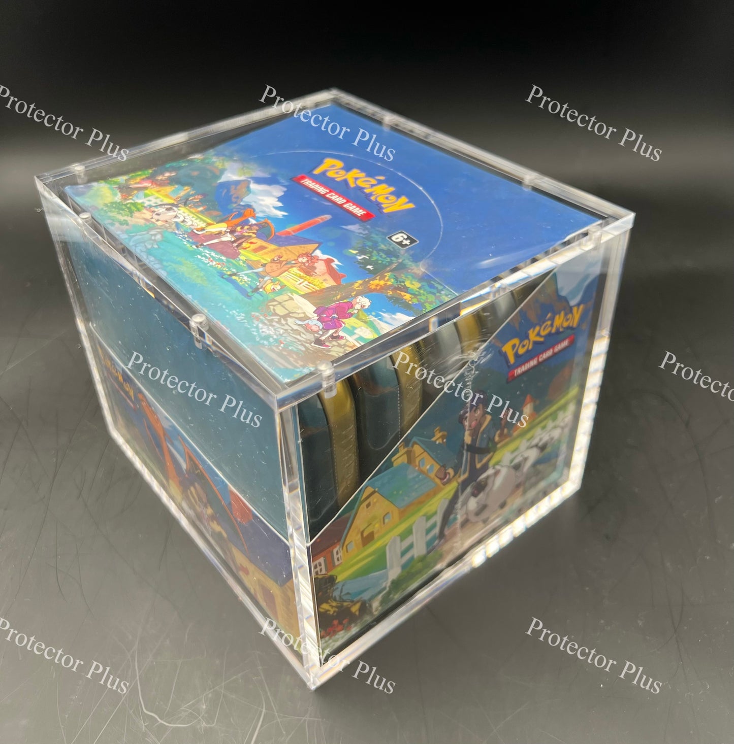 Pokémon Mini Tins Display Acrylic Box with 8 Magnets - 6MM Thickness - Perfect Fit