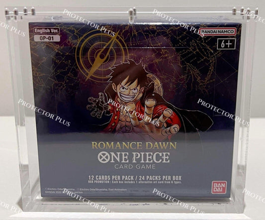 One Piece Acrylic Box [OPO1 Blue Bottom] with 6 Magnets - 6MM Thickness - Perfect Fit